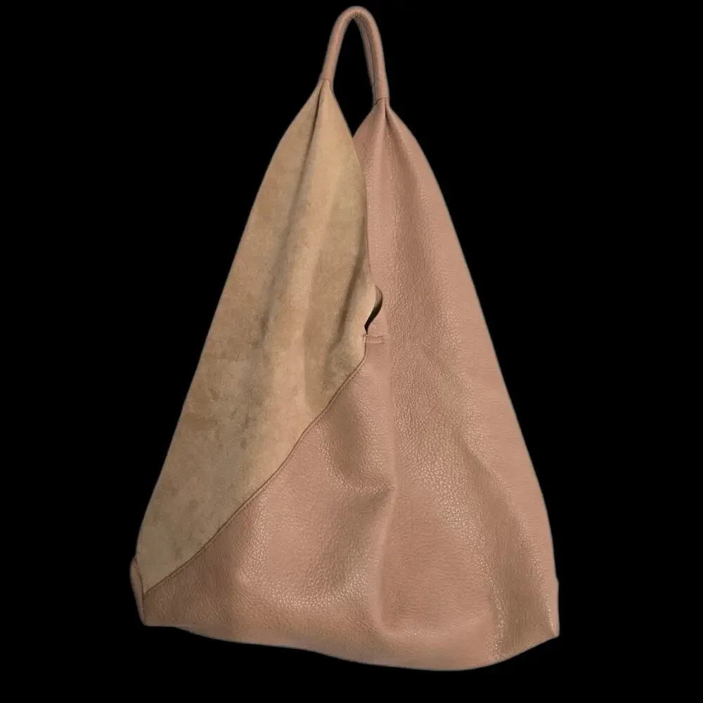 Shiraleah Arden Tote Tan Vegan Leather Suede Bag Slouchy Hobo Shoulder Carryall